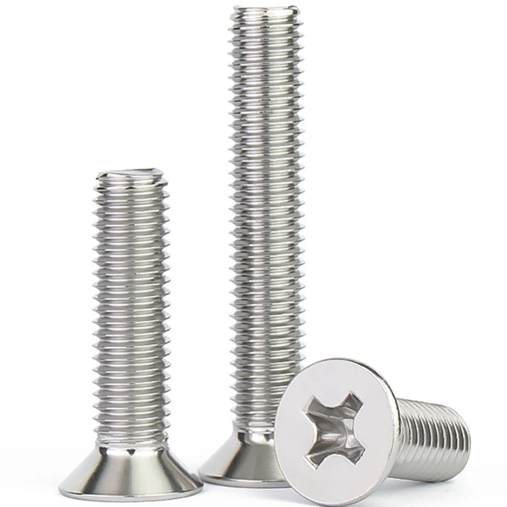 M2 M2.5 Pozidriv Countersunk Machine Screws – A4 Stainless Steel (316 Marine Grade), DIN 965