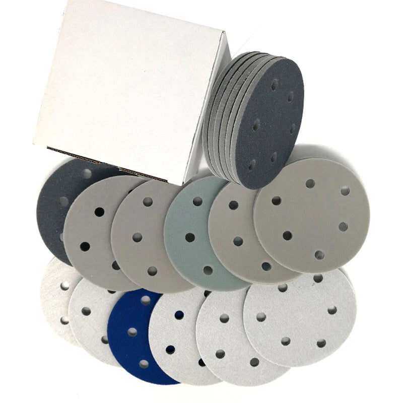 5" 6" Wet Dry Sponge Orbital Sandpaper 6 Hole Hook Loop Sanding Discs P300-P3000