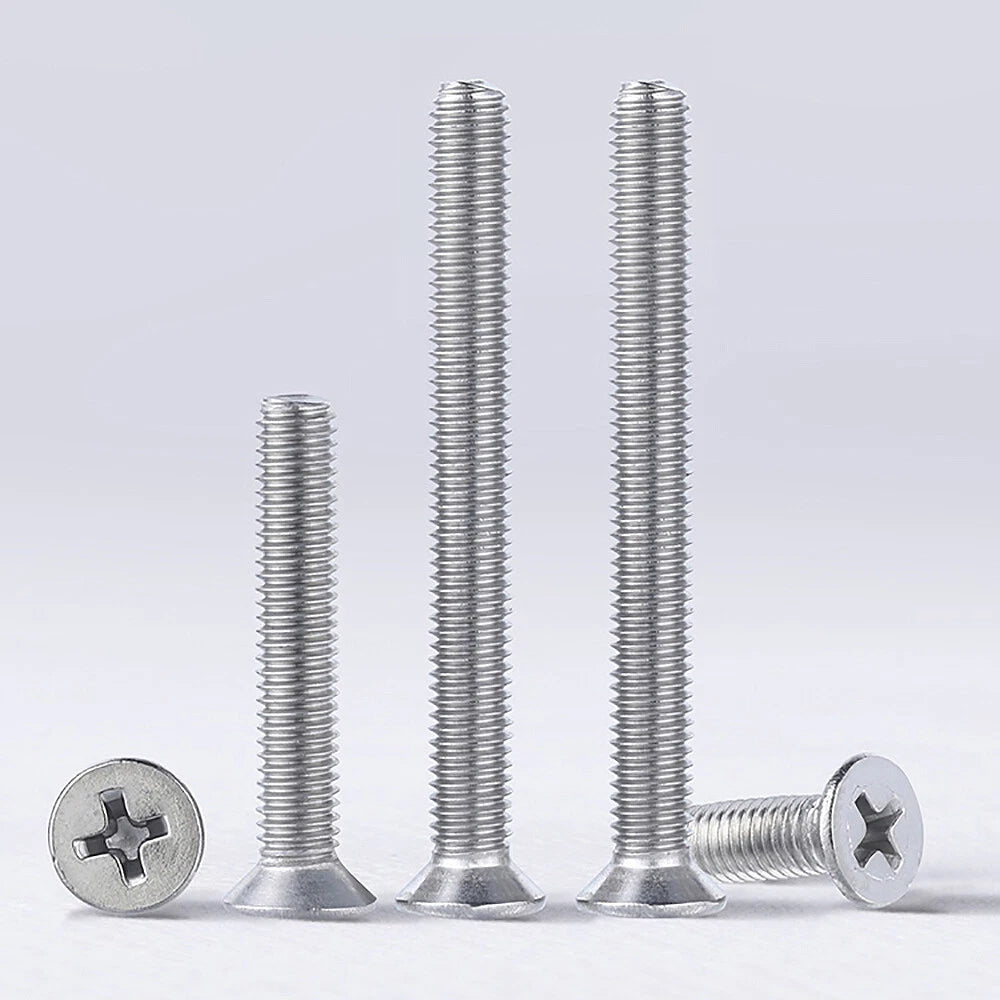 M3 M3.5 M4 M5 Phillips Countersunk Machine Screws – A2 Stainless Steel, 3mm to 200mm