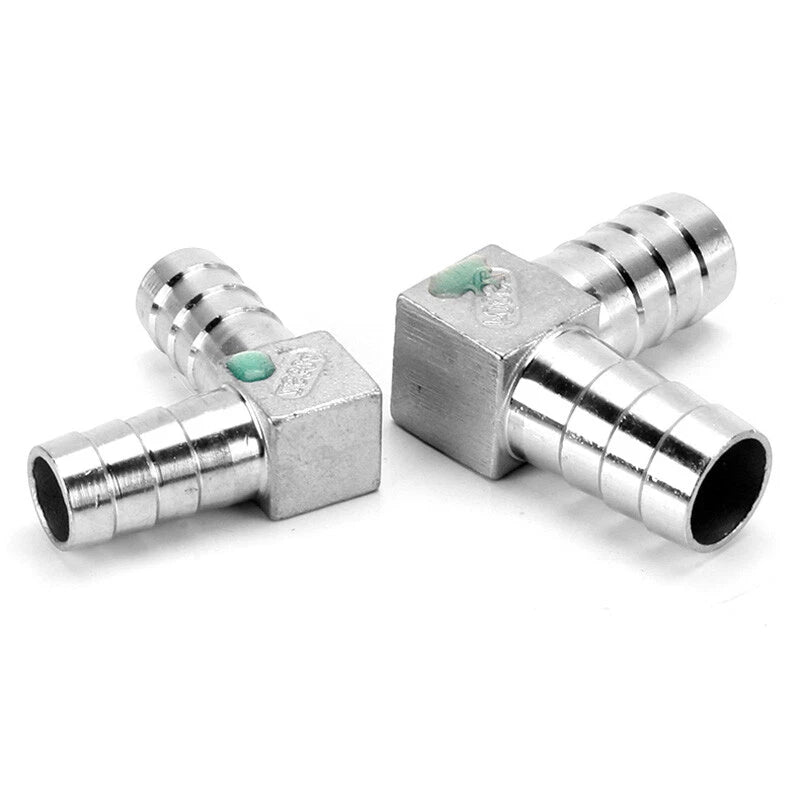 90° Elbow Barb Hose Fitting — Brass & Stainless Steel, 4mm–40mm OD