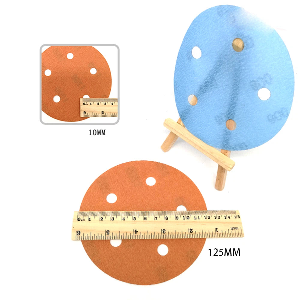 5/6/8 Holes Fv Soft Film Sandpaper 125mm Wet And Dry Sanding Discs 600 - 5000#