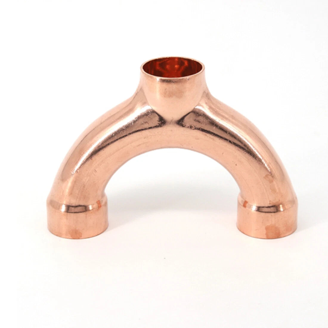 Copper Y-Type 3-Way Pipe Fitting Connector — End Feed, ID 8mm to 42mm
