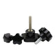 Thumb Screws M6 Hand Knob Bolts Plastic Five-Star Head Black Length 15-70mm