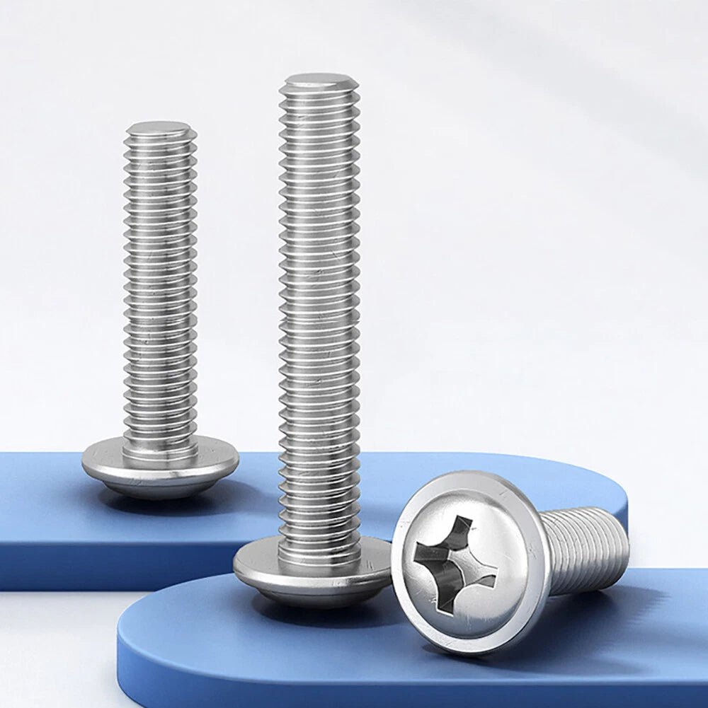 Phillips Flanged Button Head Screws M1.4–M6 | 304 Stainless Steel - HomeDIYer