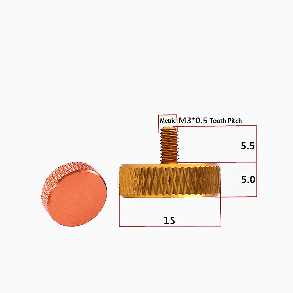 M3 Knurled Thumb Screws – Aluminium Alloy Hand Grip Knob Bolts (L: 4–6mm)