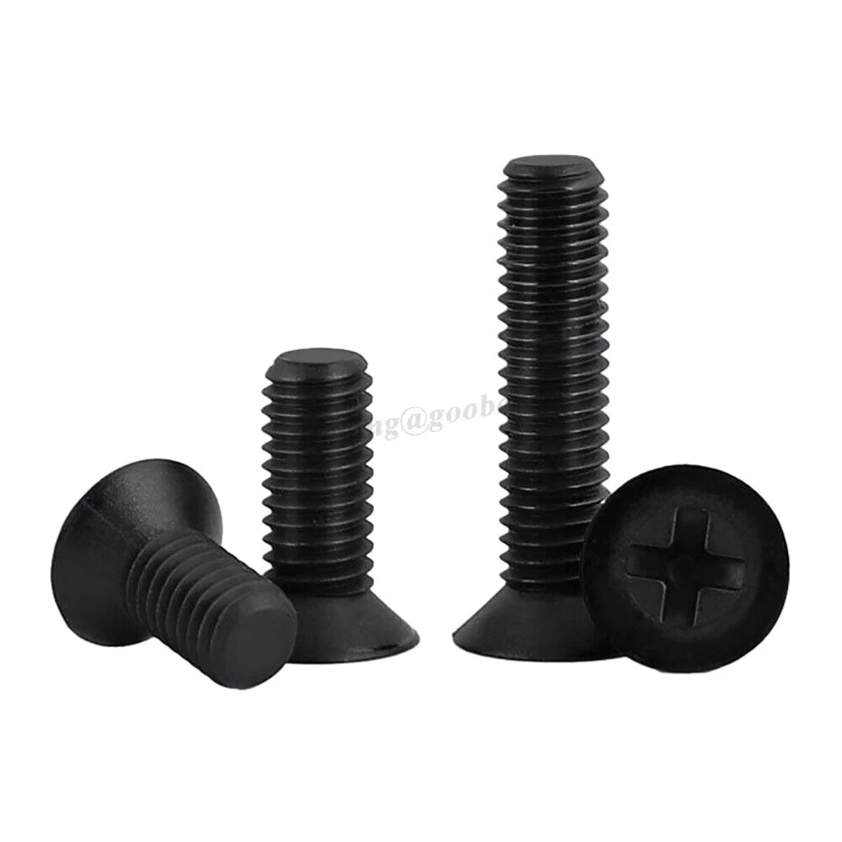 Black Nylon Phillips Flat Head Countersunk Machine Screws – M2 to M8, Fully Threaded (PA66) - HomeDIYer