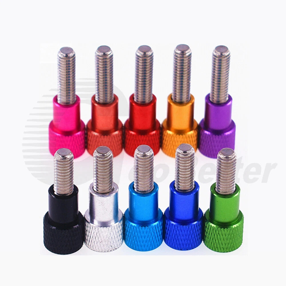 5pc M4 Adjustable Knurled Thumb Shoulder Screws 5-100mm Stainless Steel+Aluminum