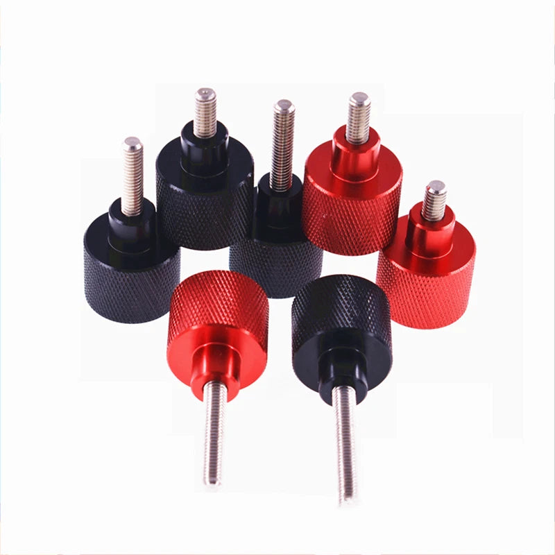 M6 Aluminum Alloy Knurled Thumb Screws Stainless Steel Hand Grip Thread L:6-60mm