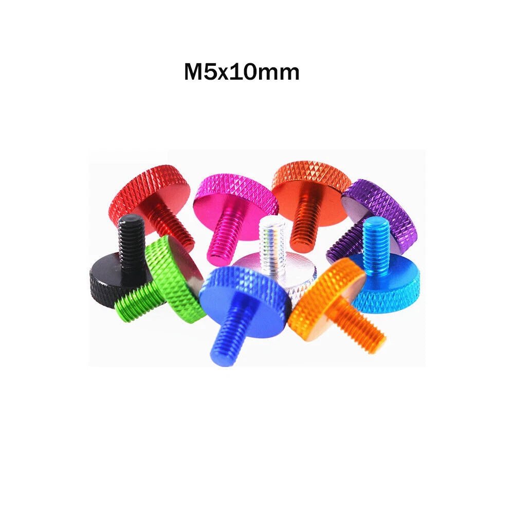M3 / M5 Flat Head Thumb Screws – Knurled Hand Grip Knob Bolts for Computer Case (Aluminum, 10 Colors) - HomeDIYer