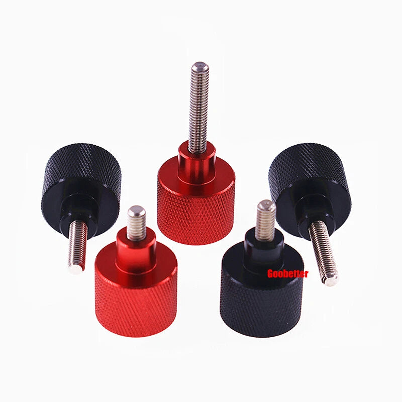 M3 Knurled Thumb Screws – Aluminium & Stainless Steel Hand Grip Knob Bolts | Black & Red