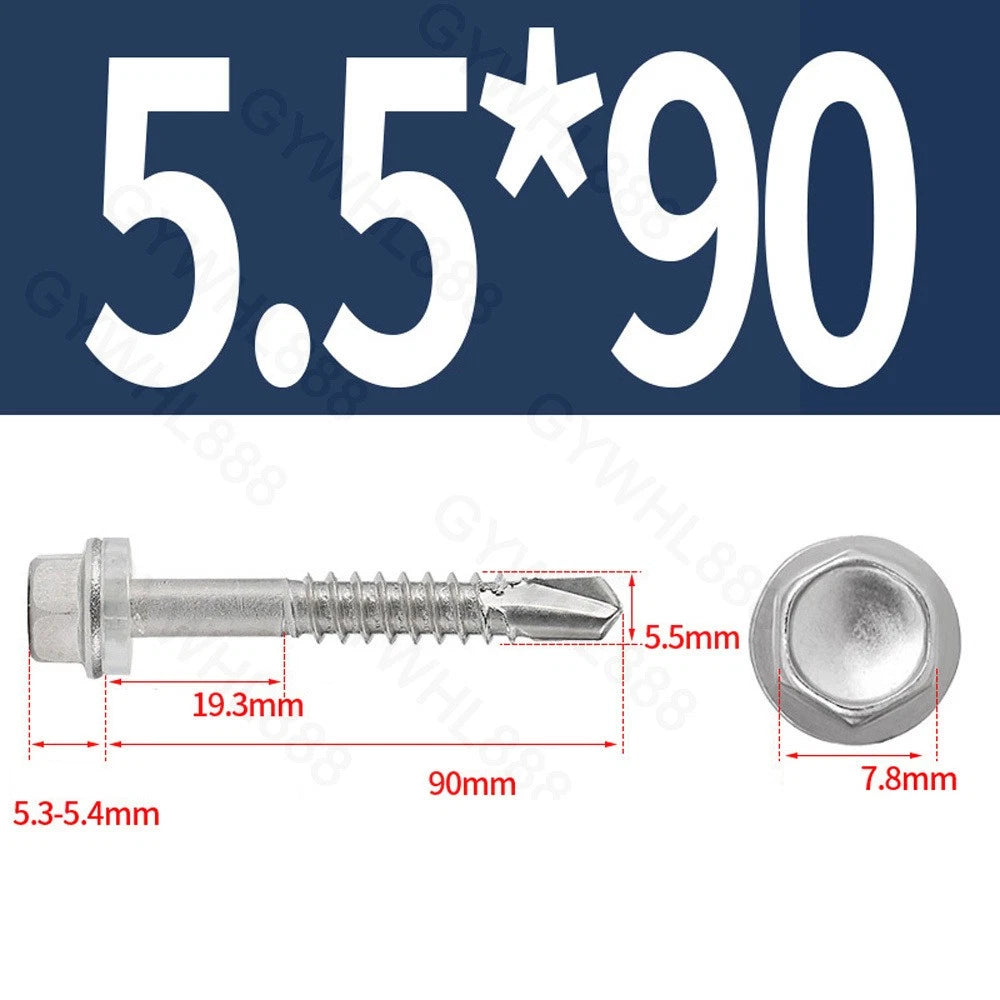 410 & A2 Stainless Hex Head Self‑Drilling Tek Screws – for Metal Roofing & Sheeting
