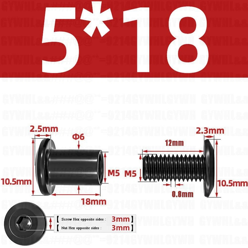 Metric Furniture Connector Bolts with End Cap Nuts — Stainless Steel M2 to M10