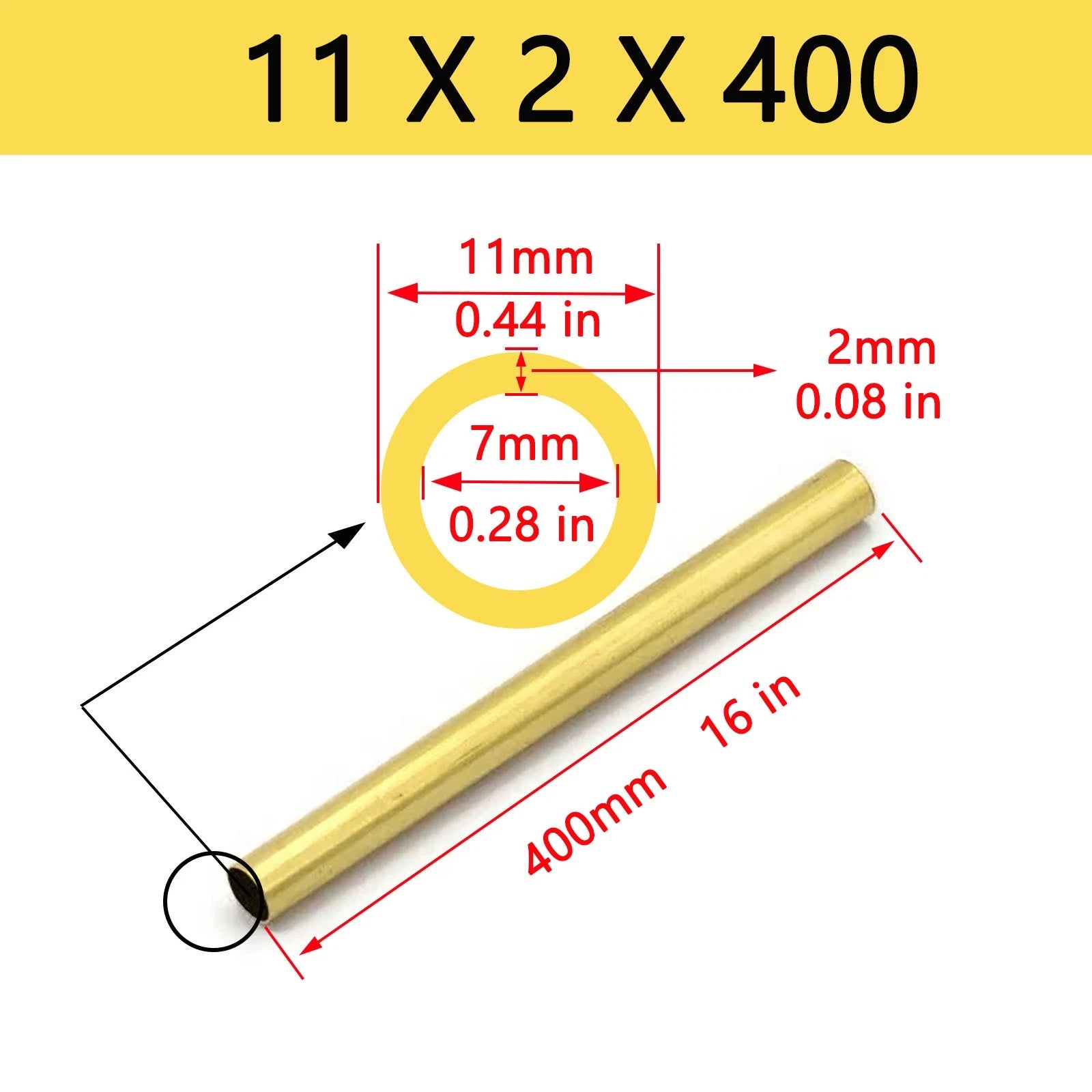 Brass Tubes ROUND PIPE Cu 62% OD 4mm 5mm 6mm 7mm 8mm To 25mm Length 400mm 0.4m