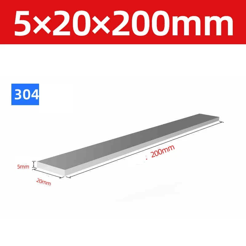 304 Stainless Steel Flat Bar Metal Plate Strip Width 10mm-80mm Thick 3mm to 20mm