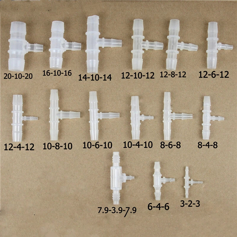 Plastic Hose Barb Fittings — Straight, Reducer, L, T, Y-Shape Pagoda Connectors