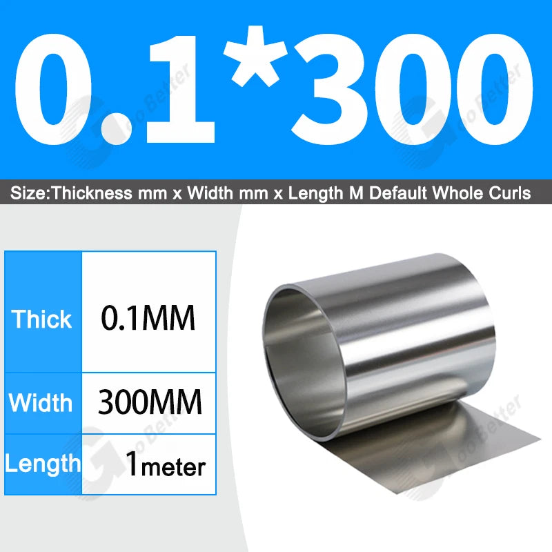1 Meter 304 Stainless Steel Band SUS304 Sheet Foil Plate Strip Thick 0.01mm-1mm