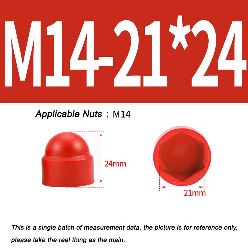Hex Bolt & Nut Protection Caps – Plastic Hexagonal Screw Covers for M4 M5 M6 M8 M10 to M24 (PE, 5-100 Pack)