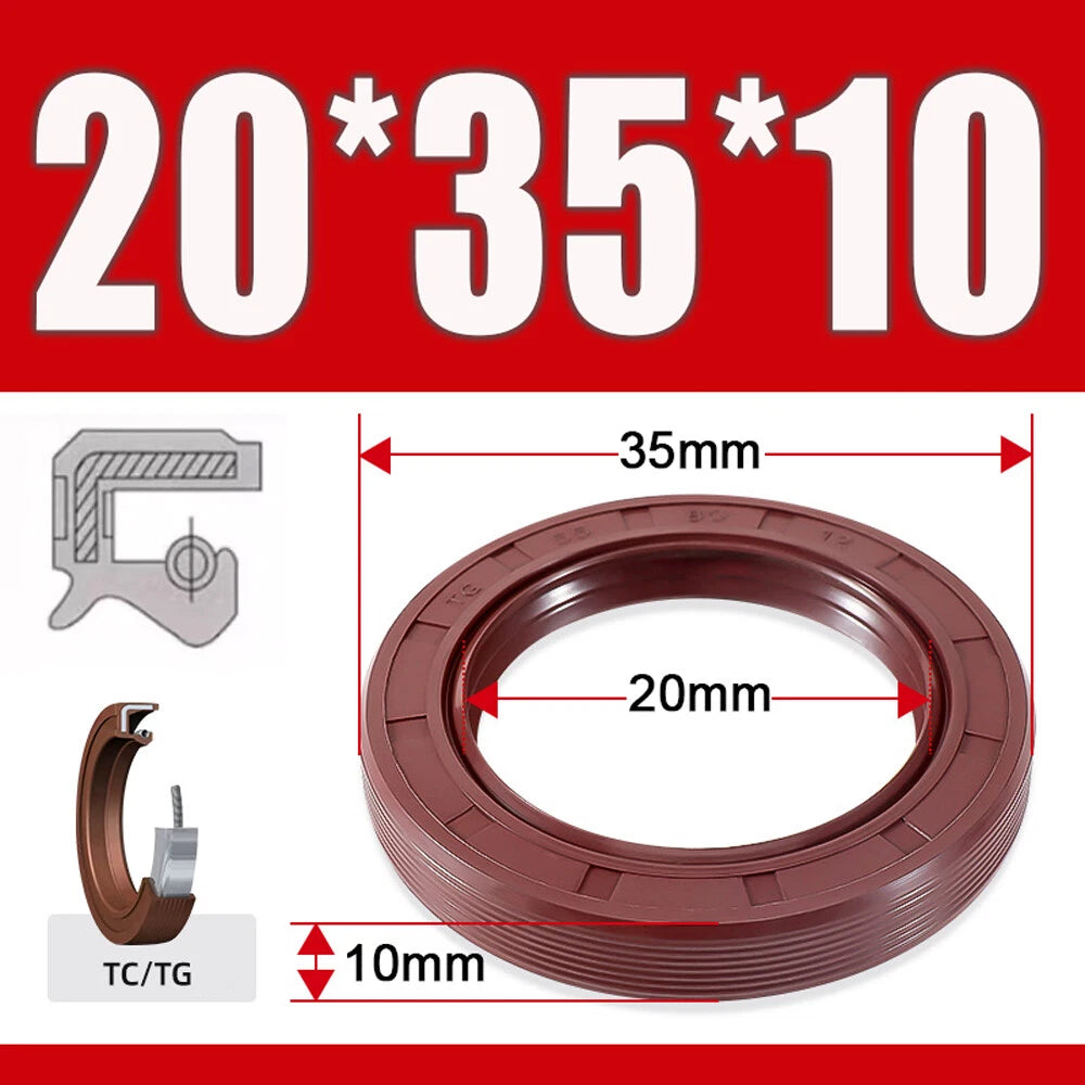 Metric TC Oil Seal FKM Dual Lip Rotary Shaft Seal 8mm–40mm Bore