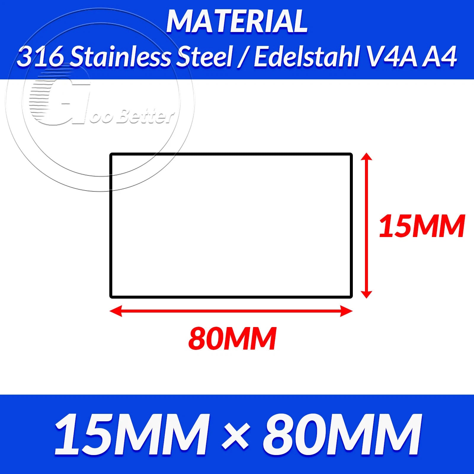 316 A4 Stainless Steel Flat Bar Metal Plate Strip Width 10MM-80MM Length 200MM