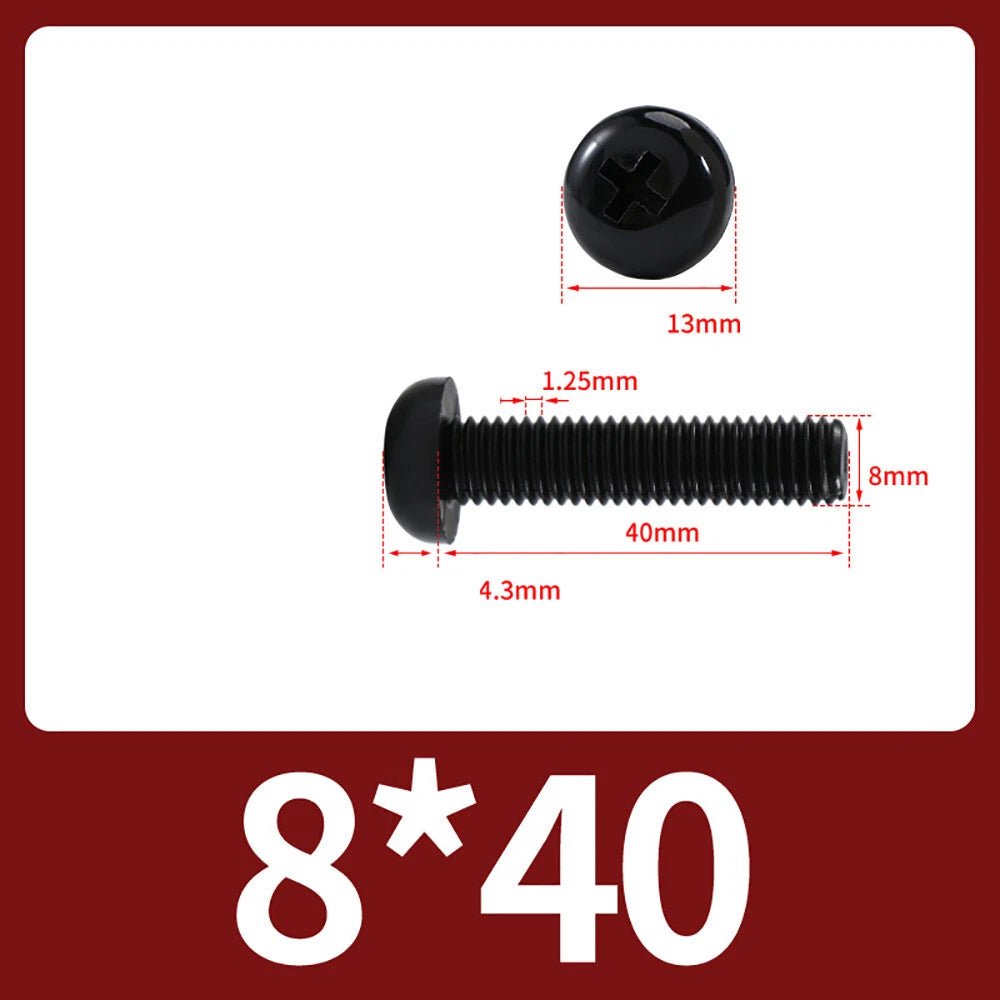 M5 M6 M8 Nylon Phillips Pan Head Machine Screws – Black & White - HomeDIYer