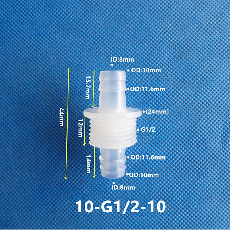 Bulkhead Straight Plastic Hose Connector with Nut — Barbed Thread Pipe Fitting