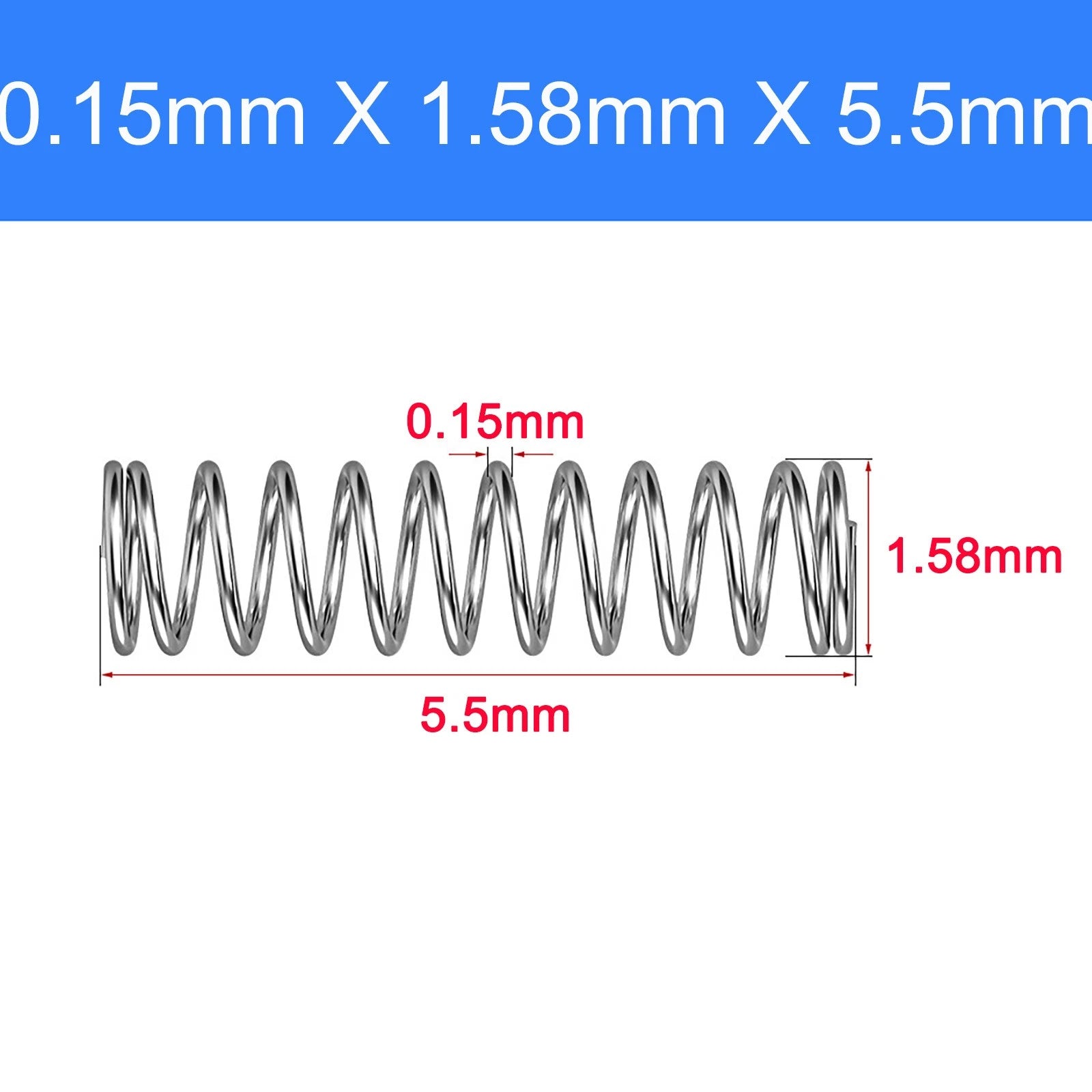 Small Micro Compression Spring Stainless Steel 0.1mm Wire Miniature Precision