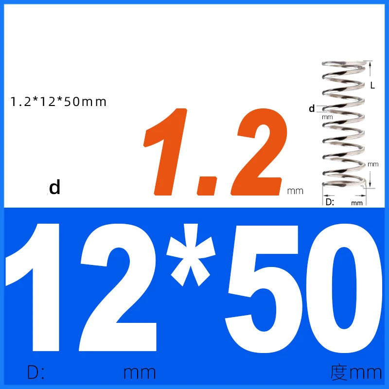 Compression Spring 1.2mm Wire Dia 8mm - 13mm OD Small Pressure Springs