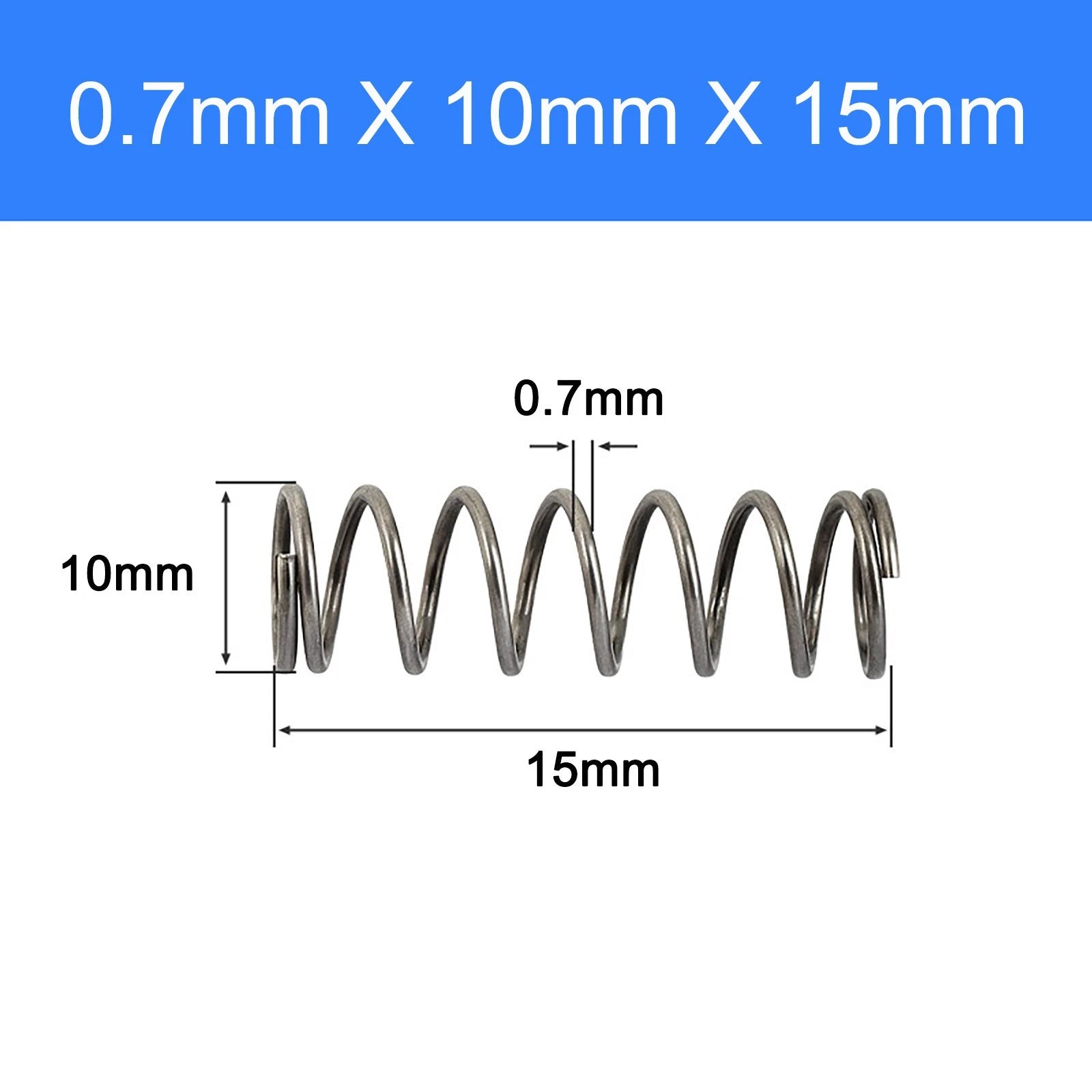 Compression Spring Spring Steel Pressure Coil Spring 0.7mm Wire OD 3-12mm DIY
