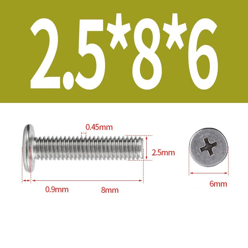 M1–M8 Ultra Thin Flat Head Phillips Machine Screws – A2 Stainless Steel, Fully Threaded