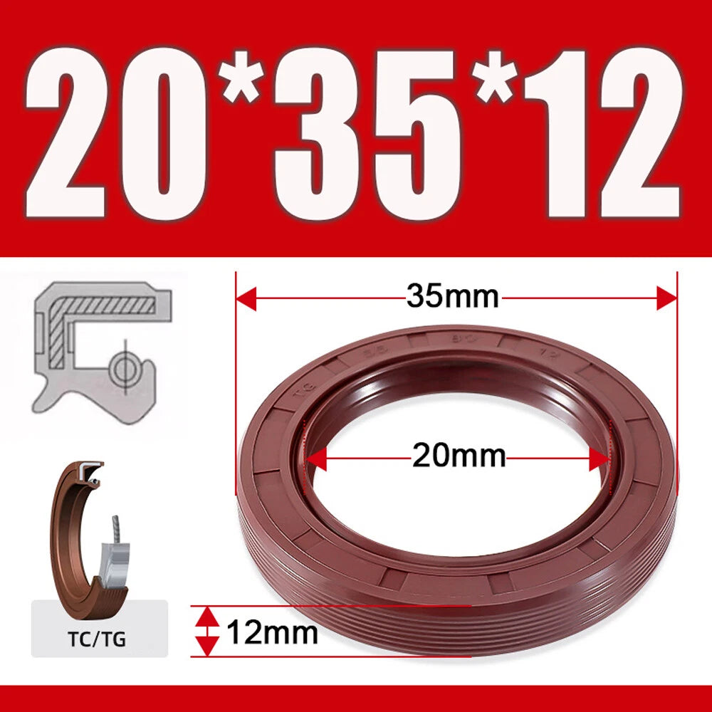 Metric TC Oil Seal FKM Dual Lip Rotary Shaft Seal 8mm–40mm Bore