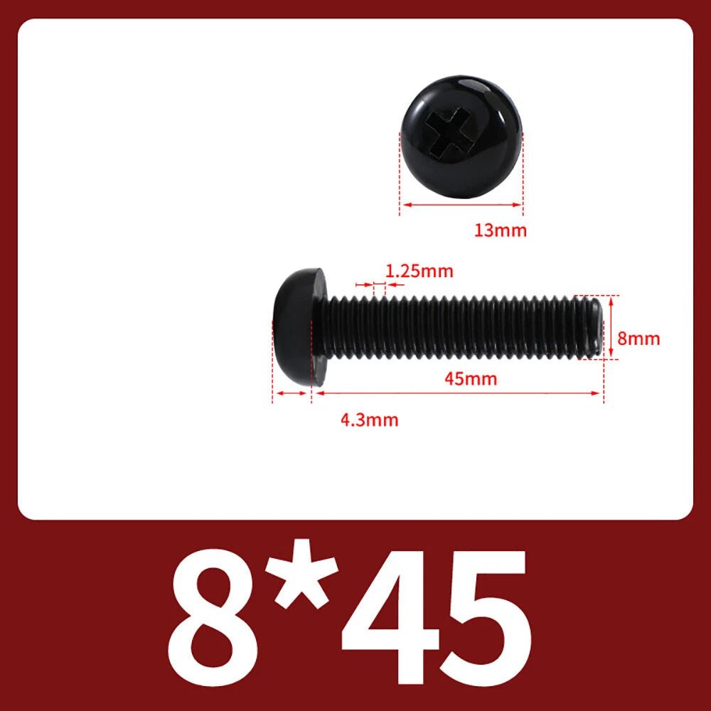 M5 M6 M8 Nylon Phillips Pan Head Machine Screws – Black & White - HomeDIYer
