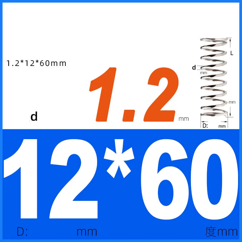 Compression Spring 1.2mm Wire Dia 8mm - 13mm OD Small Pressure Springs