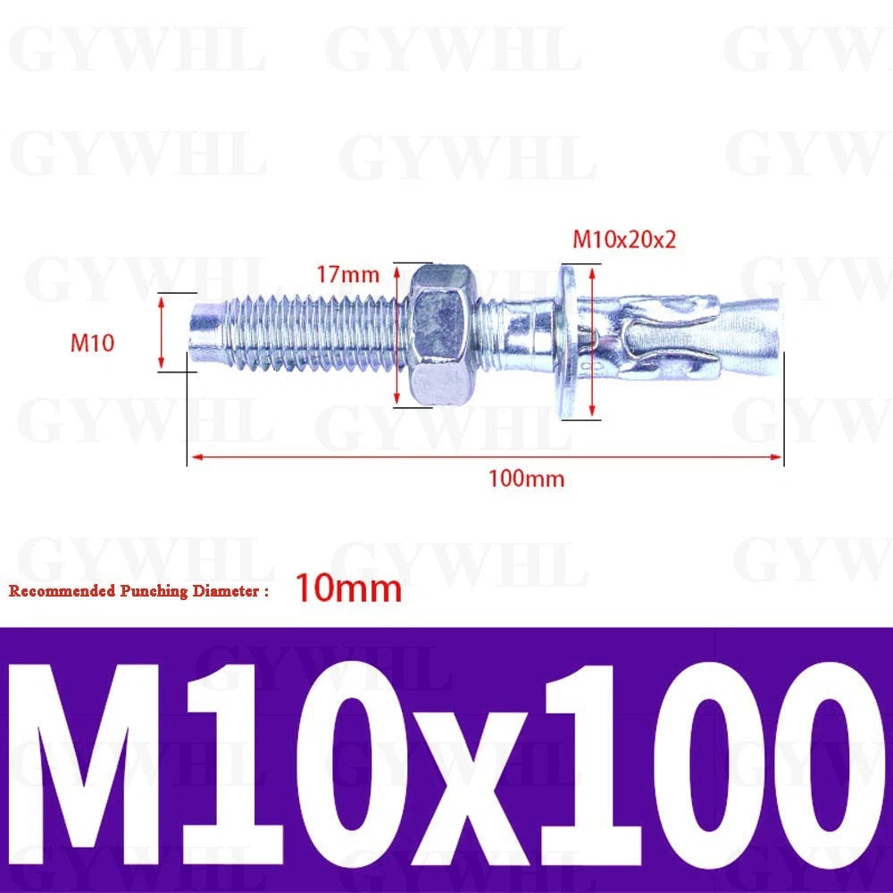 Hex Head Expansion Anchor Bolts — M6 to M20, Stainless Steel A2 & Zinc Plated, Extra Long