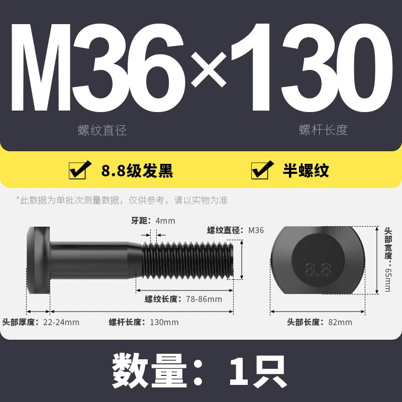 T-Slot Bolts T-Slot Screws Black 8.8 Steel M6 M8 M10 M12 M14 M16 M18 M20 M24-M36
