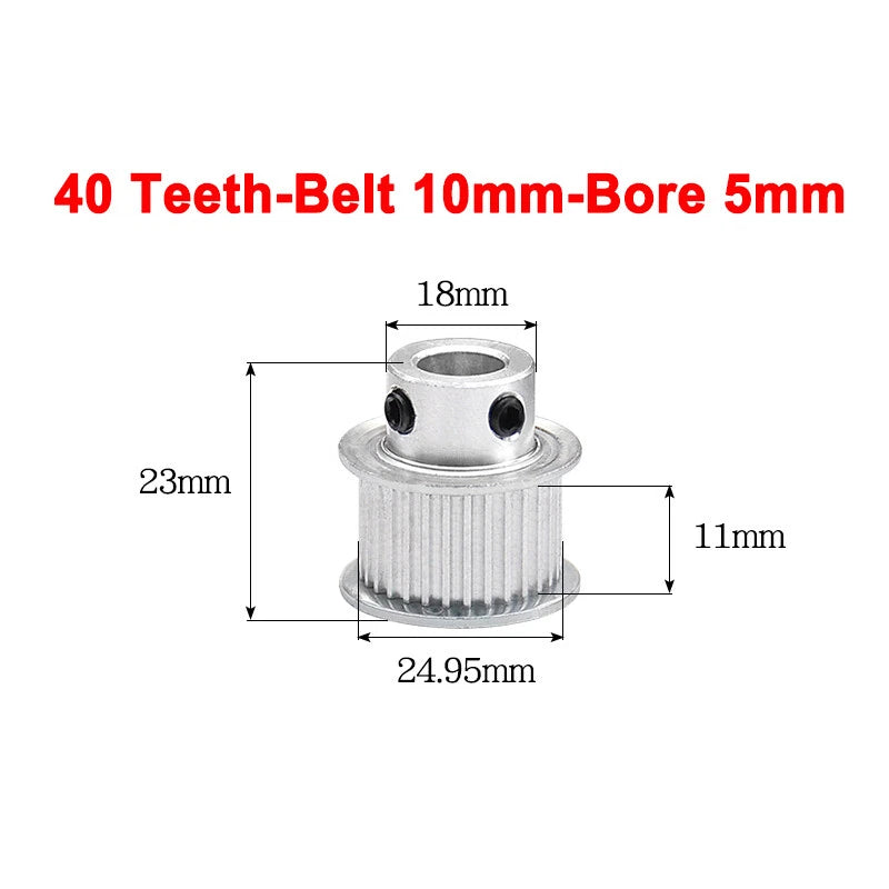 2GT Drive Pulley With Step 16 Tooth - 100 Tooth Bore 4mm - 25mm for 10mm Belt