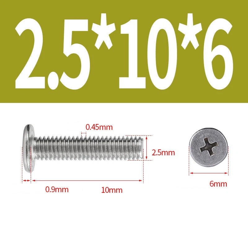 M1–M8 Ultra Thin Flat Head Phillips Machine Screws – A2 Stainless Steel, Fully Threaded