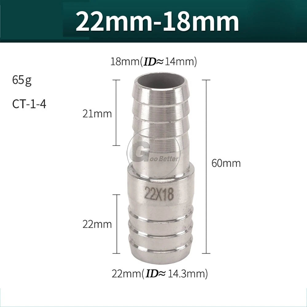 A2 Stainless Steel 8-41mm Barbed Hose Connector,Hosetail Pipe Air Water Oil Fuel