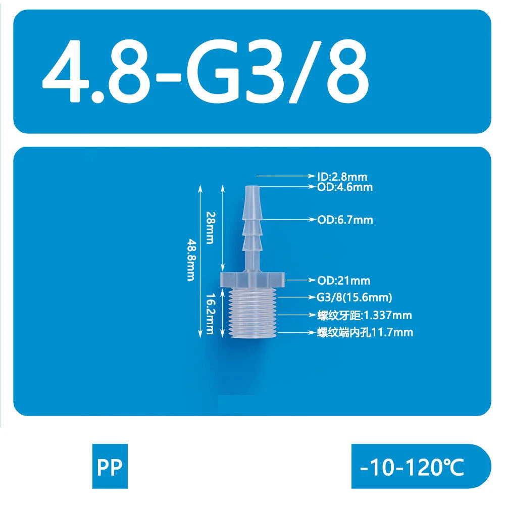 BSP Metric External Thread Straight Barb Connector – Plastic Hose Pipe Fitting