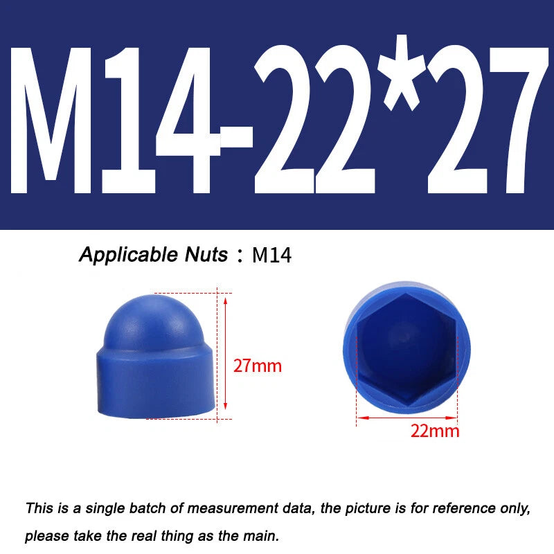 Hex Bolt & Nut Protection Caps – Plastic Hexagonal Screw Covers for M4 M5 M6 M8 M10 to M24 (PE, 5-100 Pack)