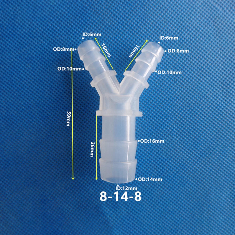 Y-Type 3-Way Barbed Hose Connector — Plastic Tee Fitting for Tube & Pipe