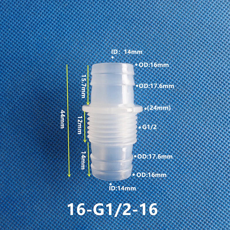 Bulkhead Straight Plastic Hose Connector with Nut — Barbed Thread Pipe Fitting