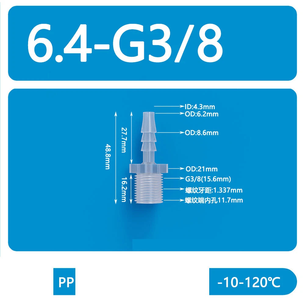 BSP Metric External Thread Straight Barb Connector – Plastic Hose Pipe Fitting