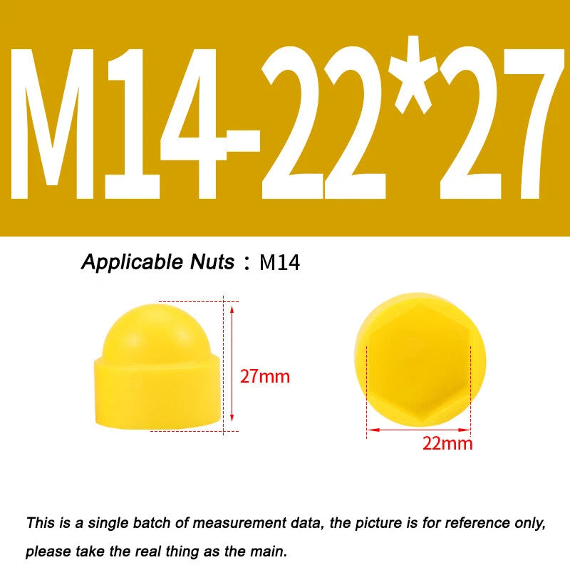 Hex Bolt & Nut Protection Caps – Plastic Hexagonal Screw Covers for M4 M5 M6 M8 M10 to M24 (PE, 5-100 Pack)