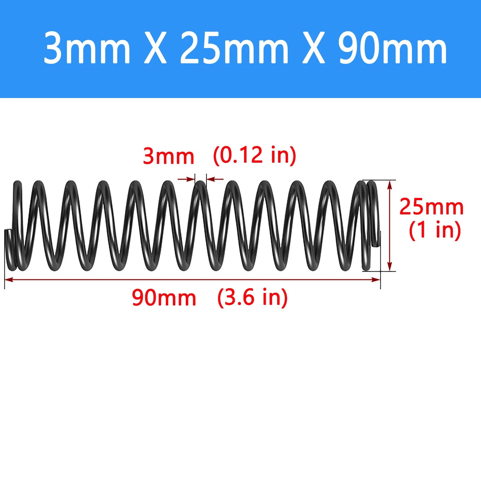 Springs Compression springs Extension spring Blank Wire diameter 3mm 6mm