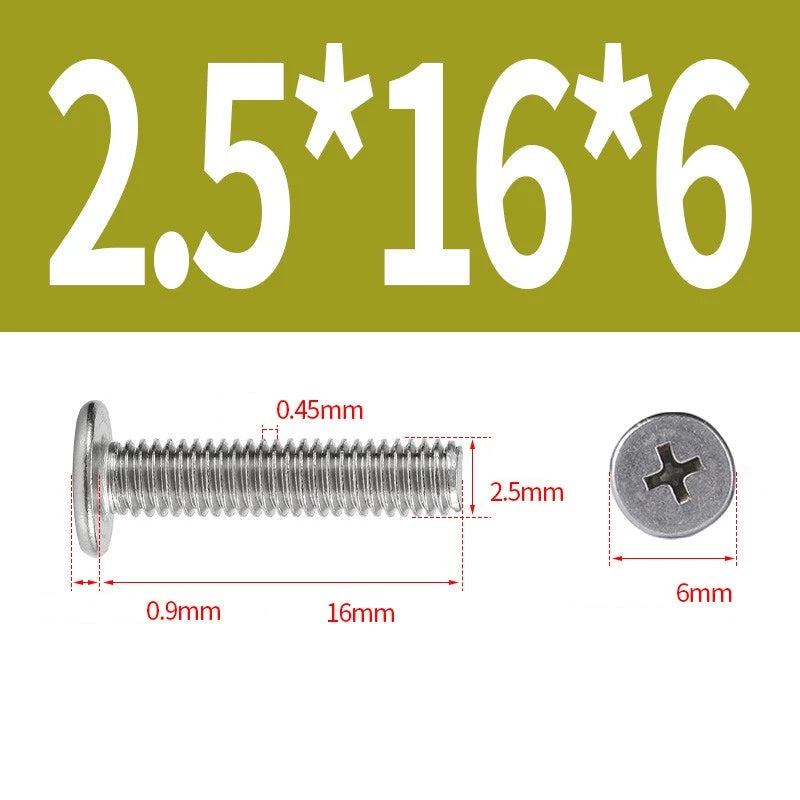 M1–M8 Ultra Thin Flat Head Phillips Machine Screws – A2 Stainless Steel, Fully Threaded