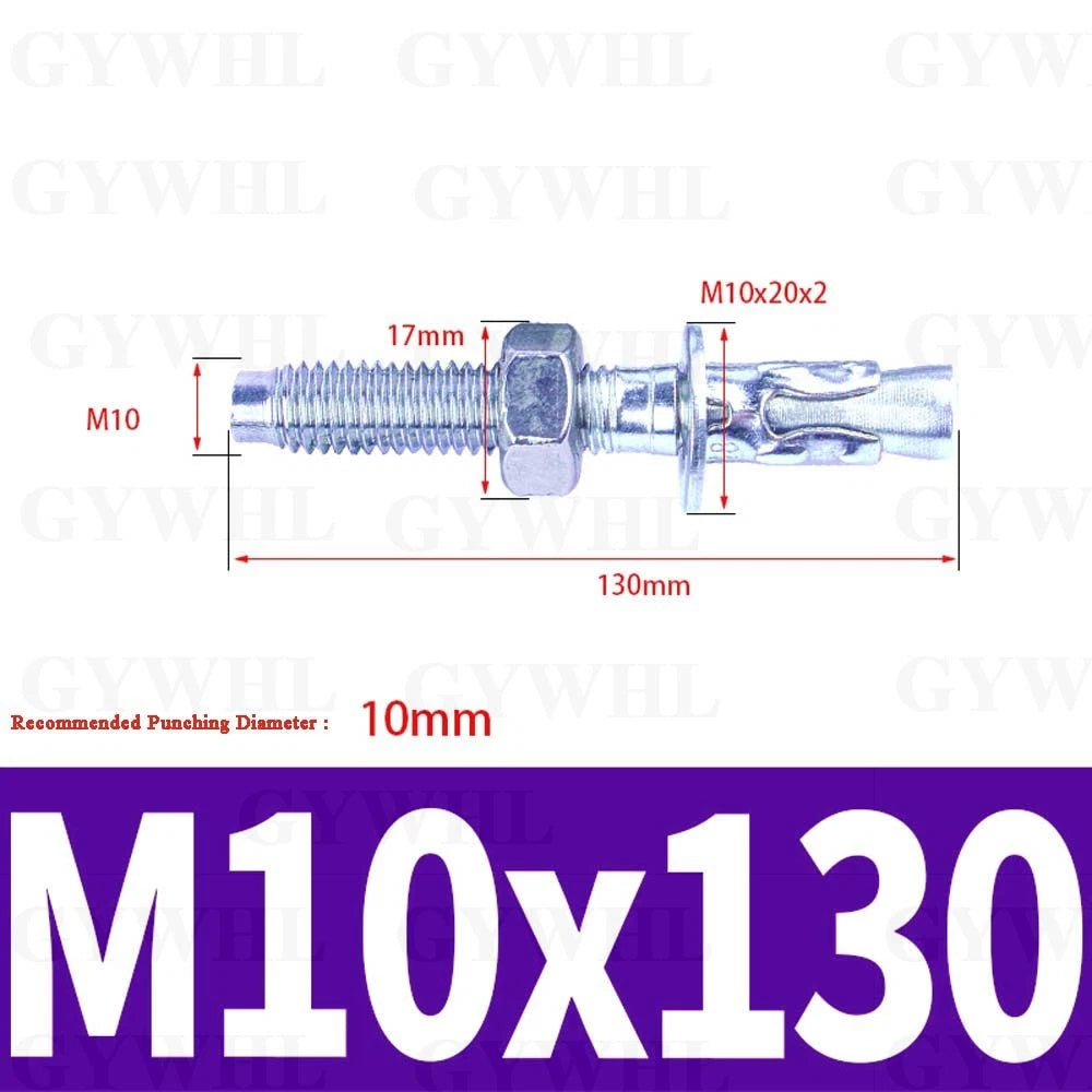 Hex Head Expansion Anchor Bolts — M6 to M20, Stainless Steel A2 & Zinc Plated, Extra Long
