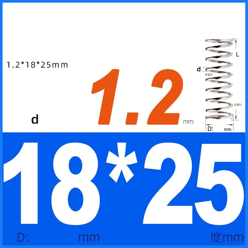 Compression Spring 1.2mm Wire Dia 14mm - 20mm OD Small Pressure Springs