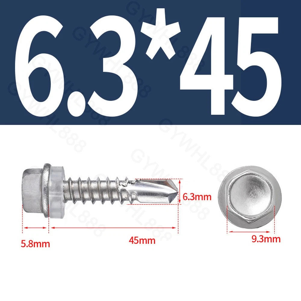 410 & A2 Stainless Hex Head Self‑Drilling Tek Screws – for Metal Roofing & Sheeting