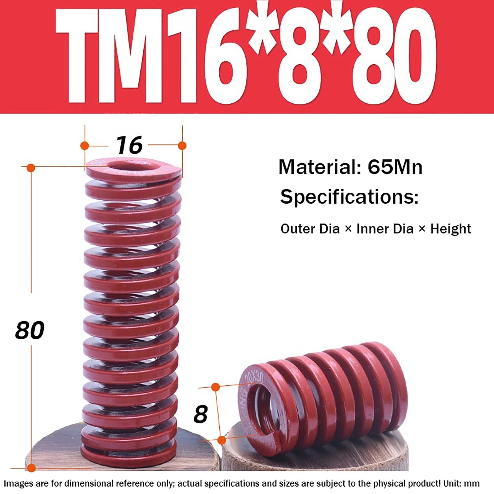 Heavy Load Duty Compression Die Spring, 8mm-50mm Diameter & Up To 400mm Long JIS