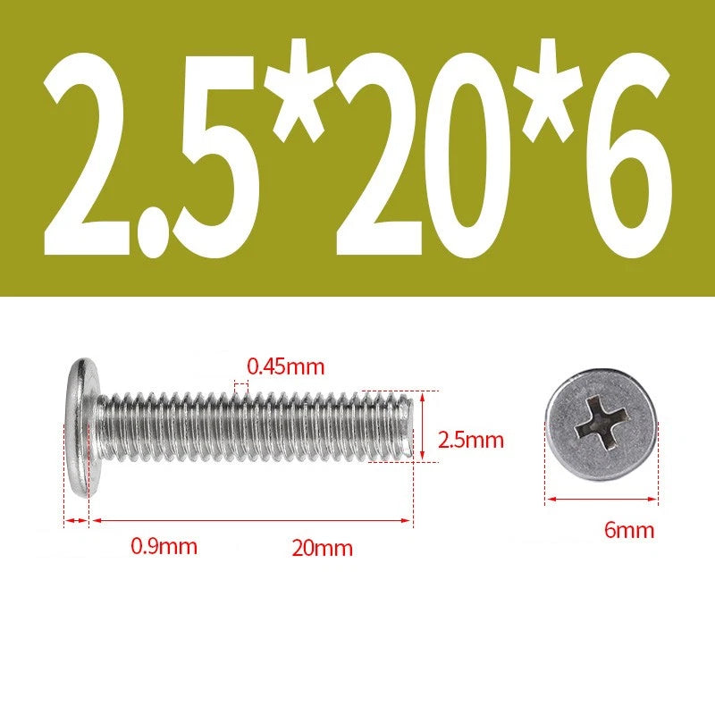 M1–M8 Ultra Thin Flat Head Phillips Machine Screws – A2 Stainless Steel, Fully Threaded